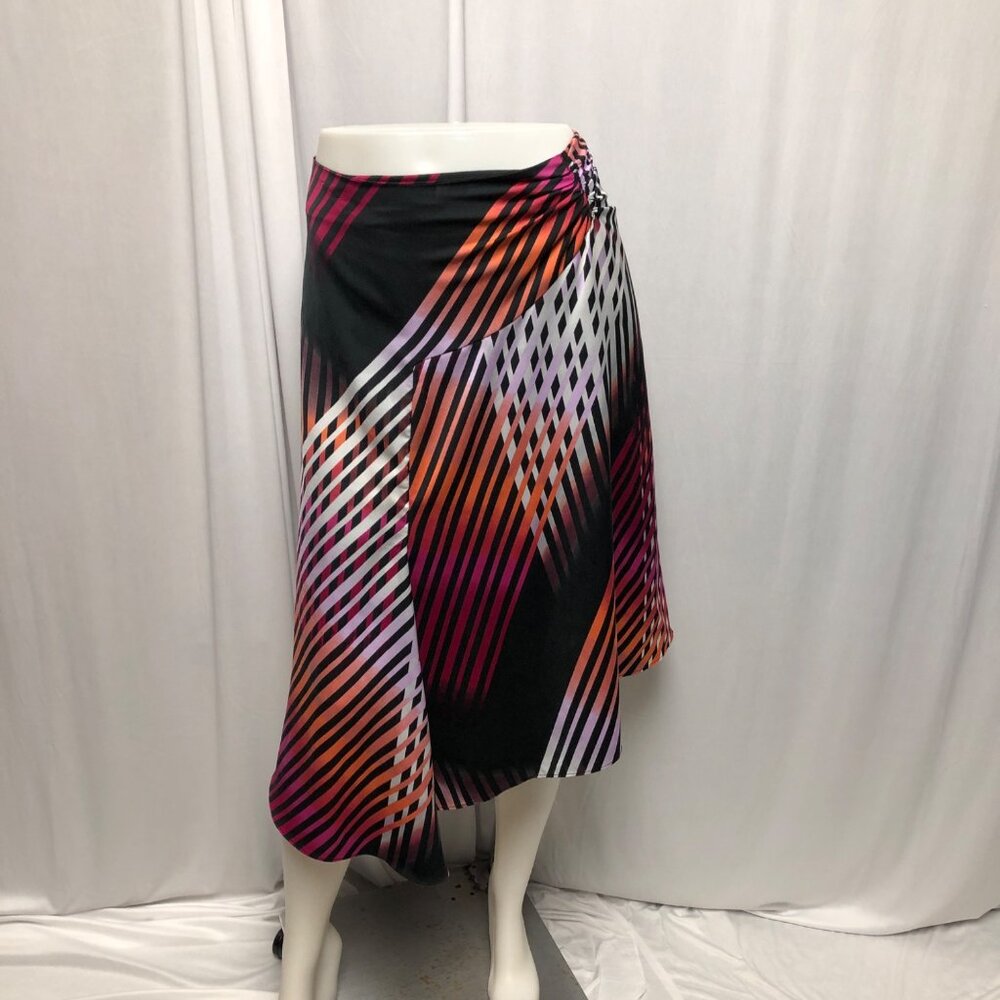 Worthington Skirt Womens Size 12 Asymmetric Lined Lightweight Cross Hatch A-Line